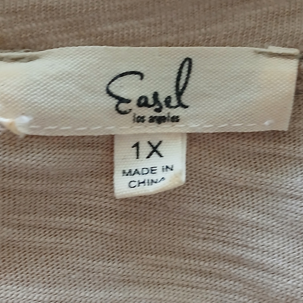 Easel Flower Patchwork Pull On Top Artsy Boho - image 10